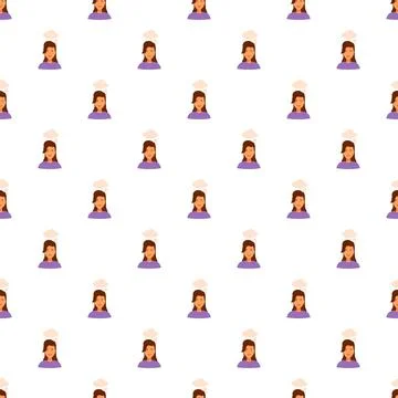 Woman thinking with thought bubbles seamless pattern 스톡 일러스트