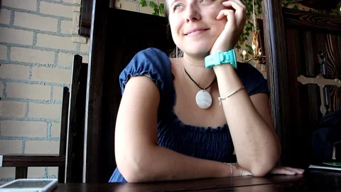 The woman thinks about something. Stock Footage 96303554