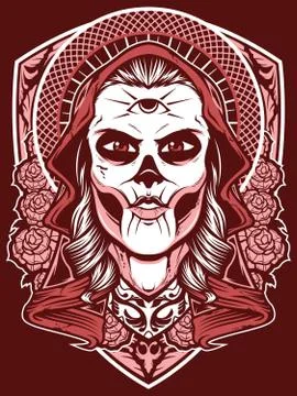 Woman With Third Eye 库存插图