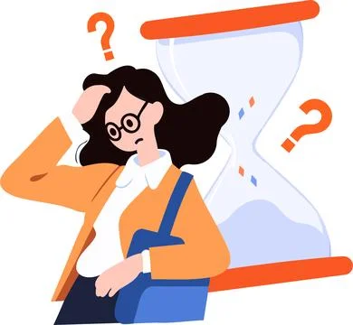 A woman tired from work in flat style isolated on background Stock Illustration