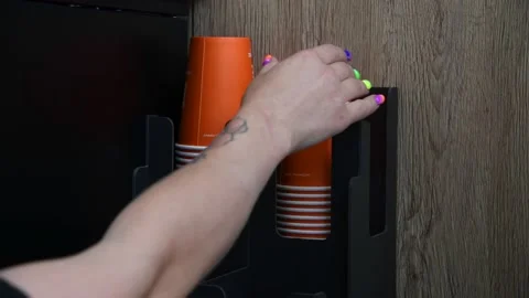 Woman took out paper coffee cup from hol... | Stock Video | Pond5