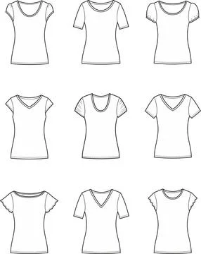 Woman top set. Technical vector illustration. Stock Illustration