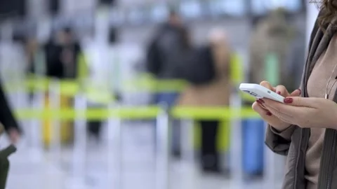 Woman is touching a red refrigerator Stock Footage 304875591