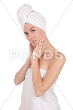 Woman with towel Stock Photos