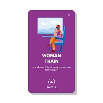 Woman train vector Stock Illustration