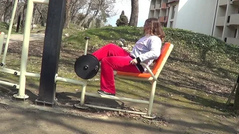 Woman on trainers Stock Footage 72302001