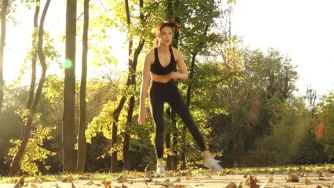 Woman training Stock Footage 143836636