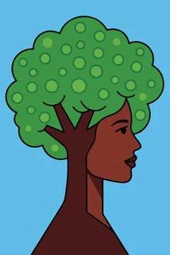 Woman as a Tree Stock Illustration