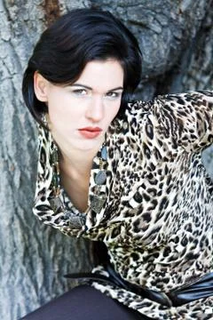Woman in Tree Stock Photos