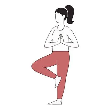 Woman in Tree Pose Stock Illustration