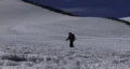 Woman trekking in snow 3 HD Footage