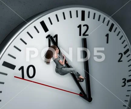 Woman is trying to get more time Stock Photos