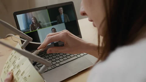 Woman Trying to Reset Internet Connection after Losing Signal during Video Call Stock Footage 332441907