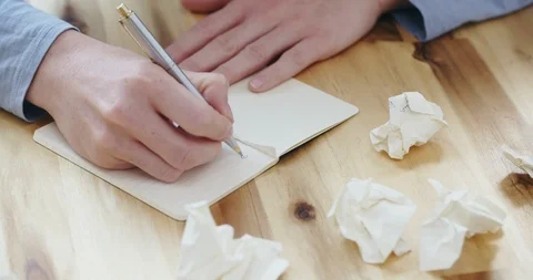 Woman Trying to Write a Letter Stock-Footage 95296929