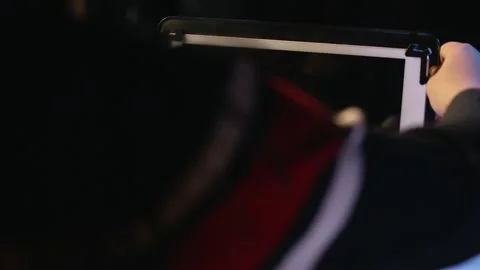 Woman turns on her tablet. computerized technology illustration. Video stock 244831609