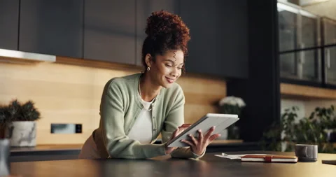 Woman, typing and remote work in home with tablet, online HR support or review Stock Footage 336839390
