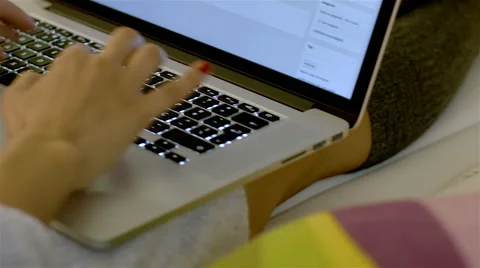 Woman typing on computer Stock Footage 62617711