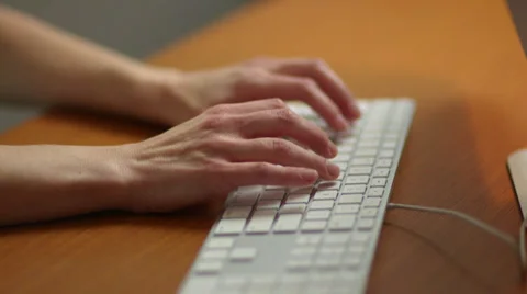Woman Typing Computer Keyboard 1 Stock Footage 33288091