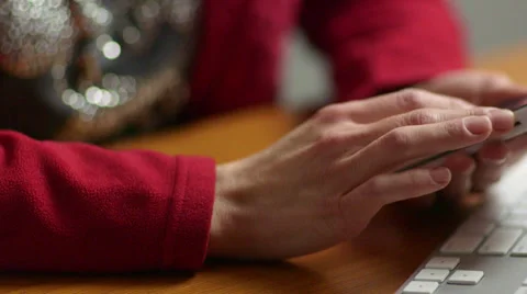 Woman Typing Computer Keyboard 6 Stock Footage 33287633