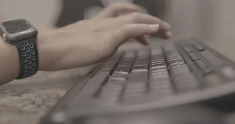 Woman Typing on Computer Side On 4K Stock Footage 146423563
