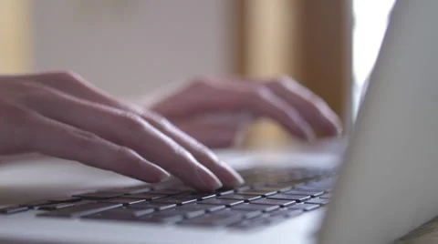 Woman Typing On Laptop Computer - Business, Office, Work, Corporate, Technology Stock Footage