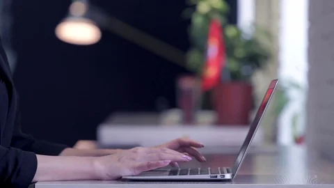 Woman Typing On Laptop Computer Stock Footage 81998550