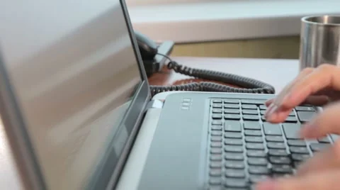 Woman typing on the laptop Stock Footage 44671663