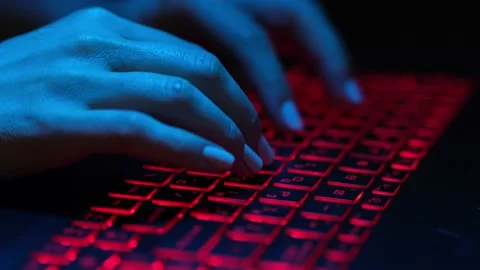 Woman typing on laptop. Stock Footage 200020237