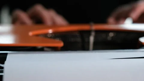 Woman typing on retro typewriter Stock-Footage 264582853
