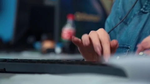 Woman typing text Stock Footage 76000193