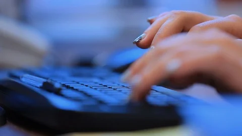 Woman typing text Stock Footage 86849404