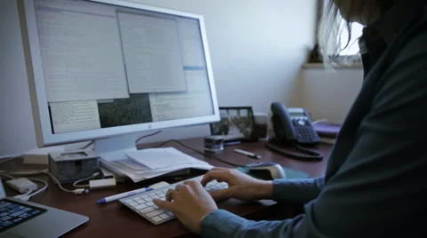 Woman typing web code on computer Stock-Footage 50057130