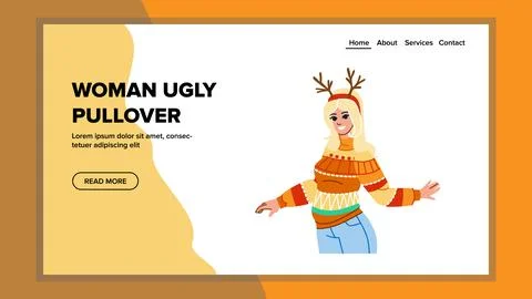 Woman ugly pullover vector Ilustración de archivo