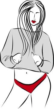 Woman underware solid icon. Lady underclothes isolated on white. T-shirt and  Stock Illustration