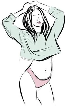 Woman underware solid icon. Lady underclothes isolated on white. T-shirt and  Stock Illustration