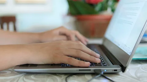 Woman use desktop computer for smart business working,home tech lifestyle Stock Footage 196235659