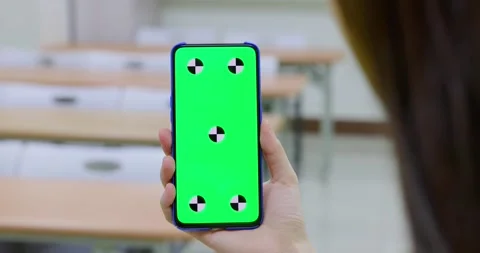 Woman use green screen smartphone Stock Footage 143229853