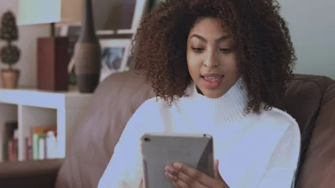 Woman use a tablet Stock Footage 99601653