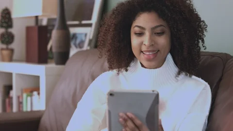 Woman use a tablet Stock Footage 99601749