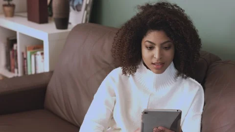 Woman use a tablet Stock Footage 99601803