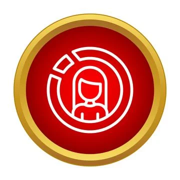 Woman user profile data pie chart icon 스톡 일러스트