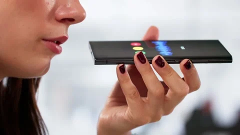 Woman Using Automatic Voice Recognition Assistant Stock Footage 314132963