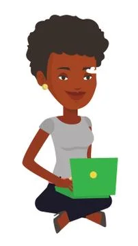 Woman using cloud computing technology Stockillustratie