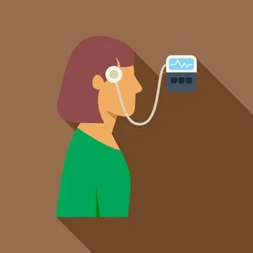 Woman using a cochlear implant for better hearing Stock Illustration