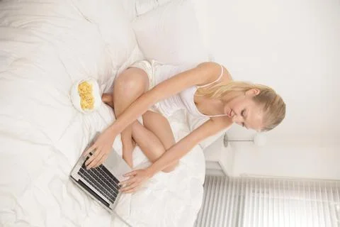 Woman using the computer 写真素材