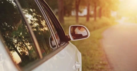 Woman using digital tablet in the car, reading road map and navigation Stock-Footage 50969324