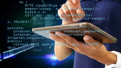 Woman using a digital tablet Stock Footage 107706952
