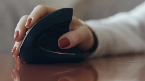 Woman Using Ergonomic Mouse Stock Footage 101421909