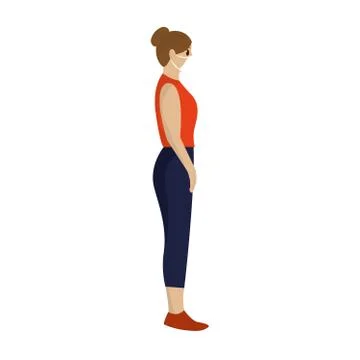 Woman using face mask Stock Illustration