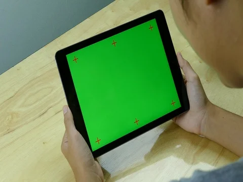 Woman Using Horizontal Tablet Stock Footage 76150367